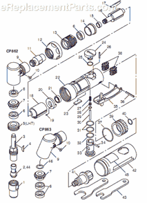 Page A Diagram and Parts List for CP862 T025316 Chicago Pneumatic Angle Grinder